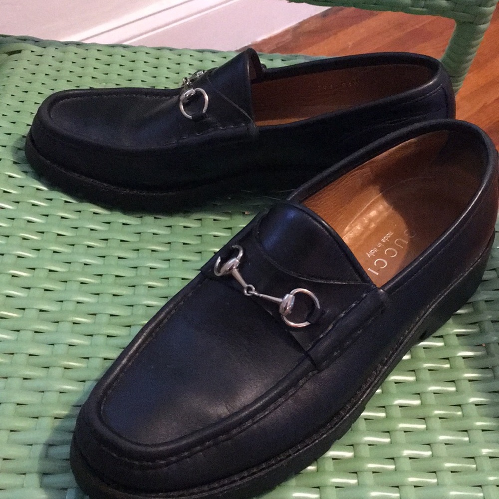 GUCCI Women’s Leather Horsebit Lug Sole Loafers